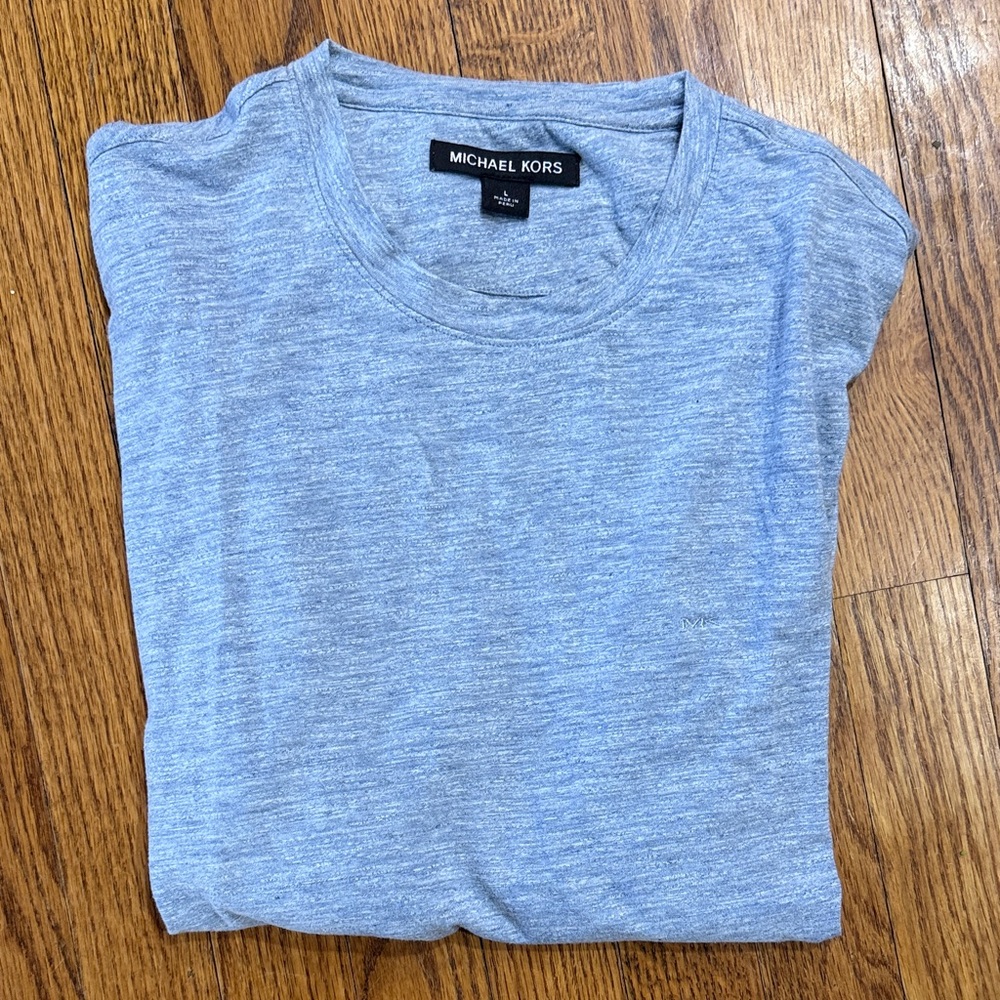 Michael Kors Light Grey Blue Lightweight Longsleeve T-Shirt